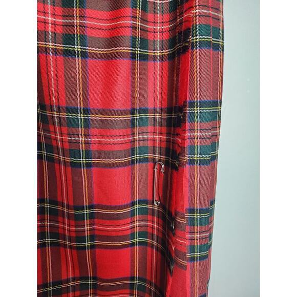 VTG Blarney Woolen Mills Royal Stewart Red Tartan Plaid skirt US Size 12 holiday - Picture 2 of 11